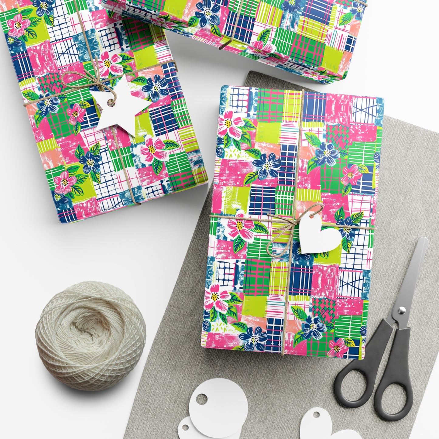 Tropical Madras Pattern Gift Wrap