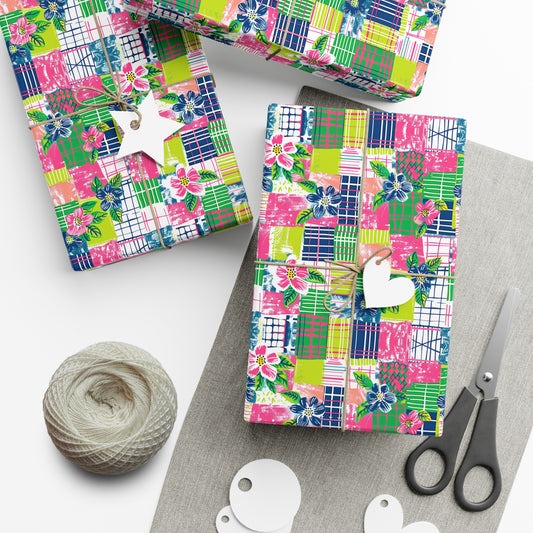 Tropical Madras Pattern Gift Wrap