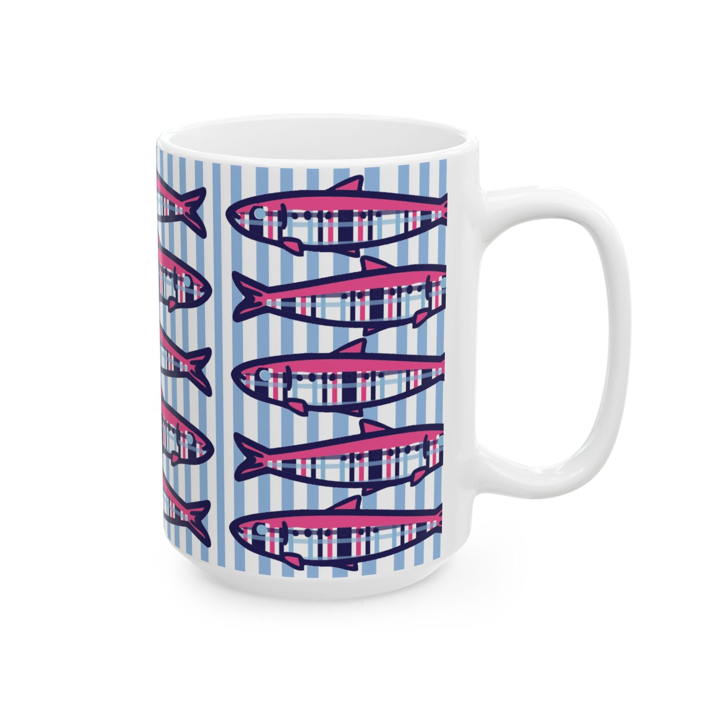 Plaid Sardines Ceramic Mug