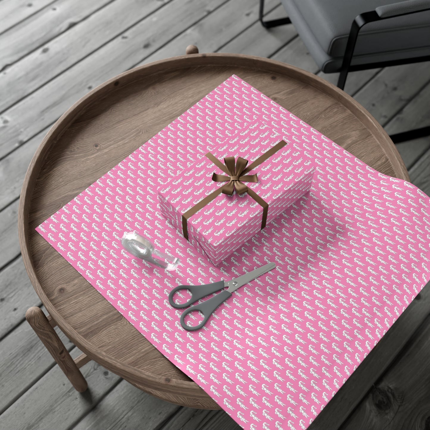 Pink Gator Gift Wrap