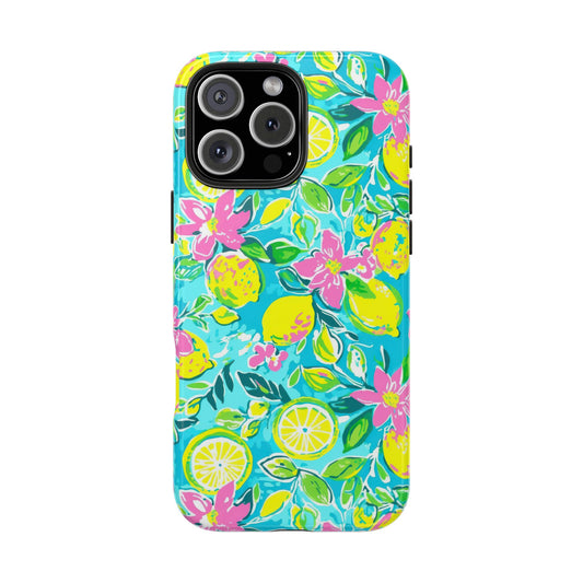 Lemon Floral Tough Phone Case