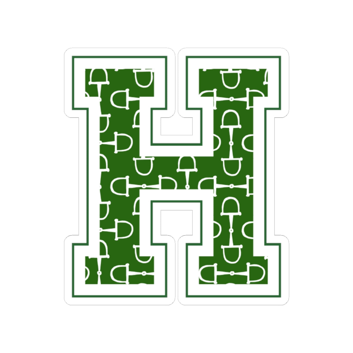 Equestrian Letter H Kiss Cut Sticker