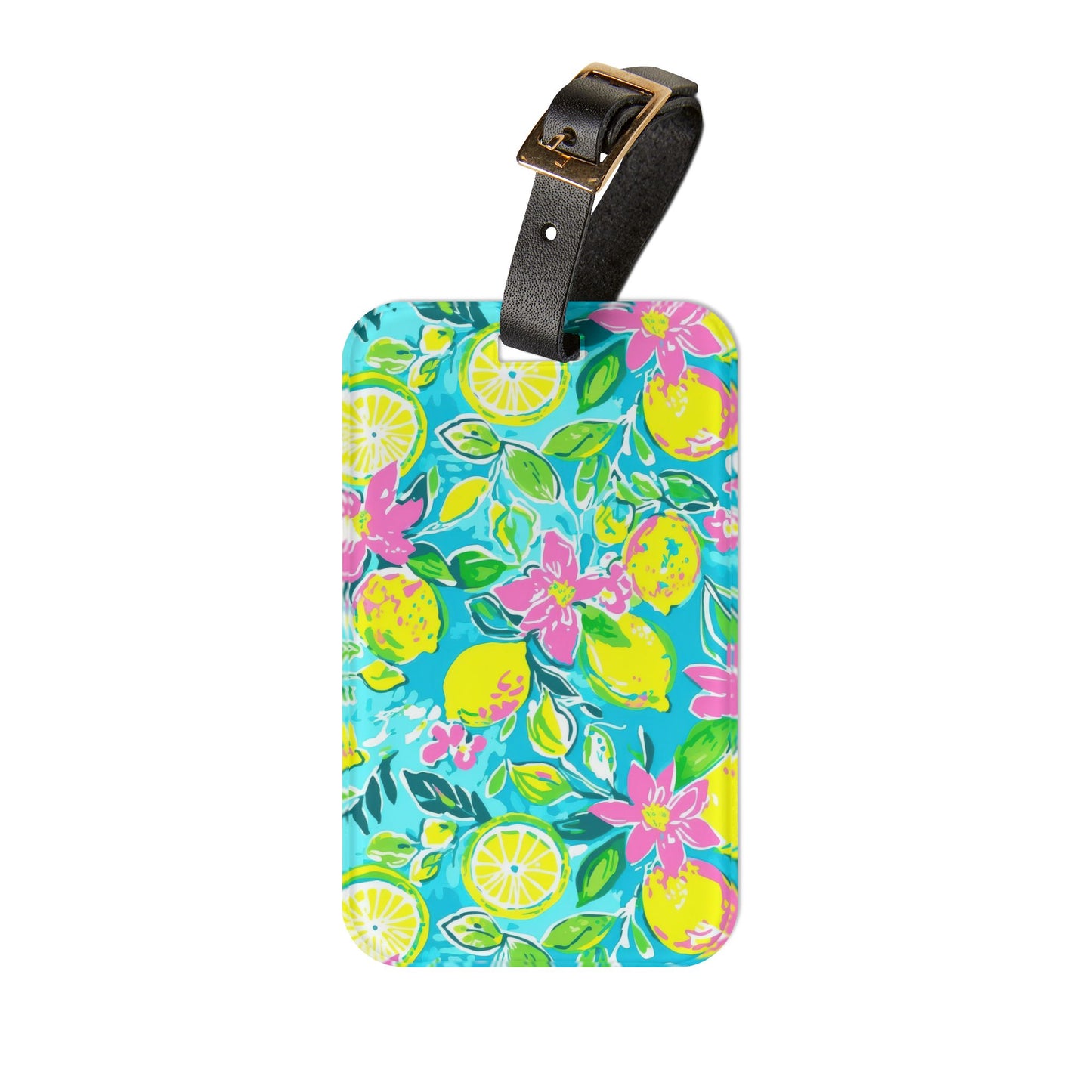 Lemon Floral Luggage Tag