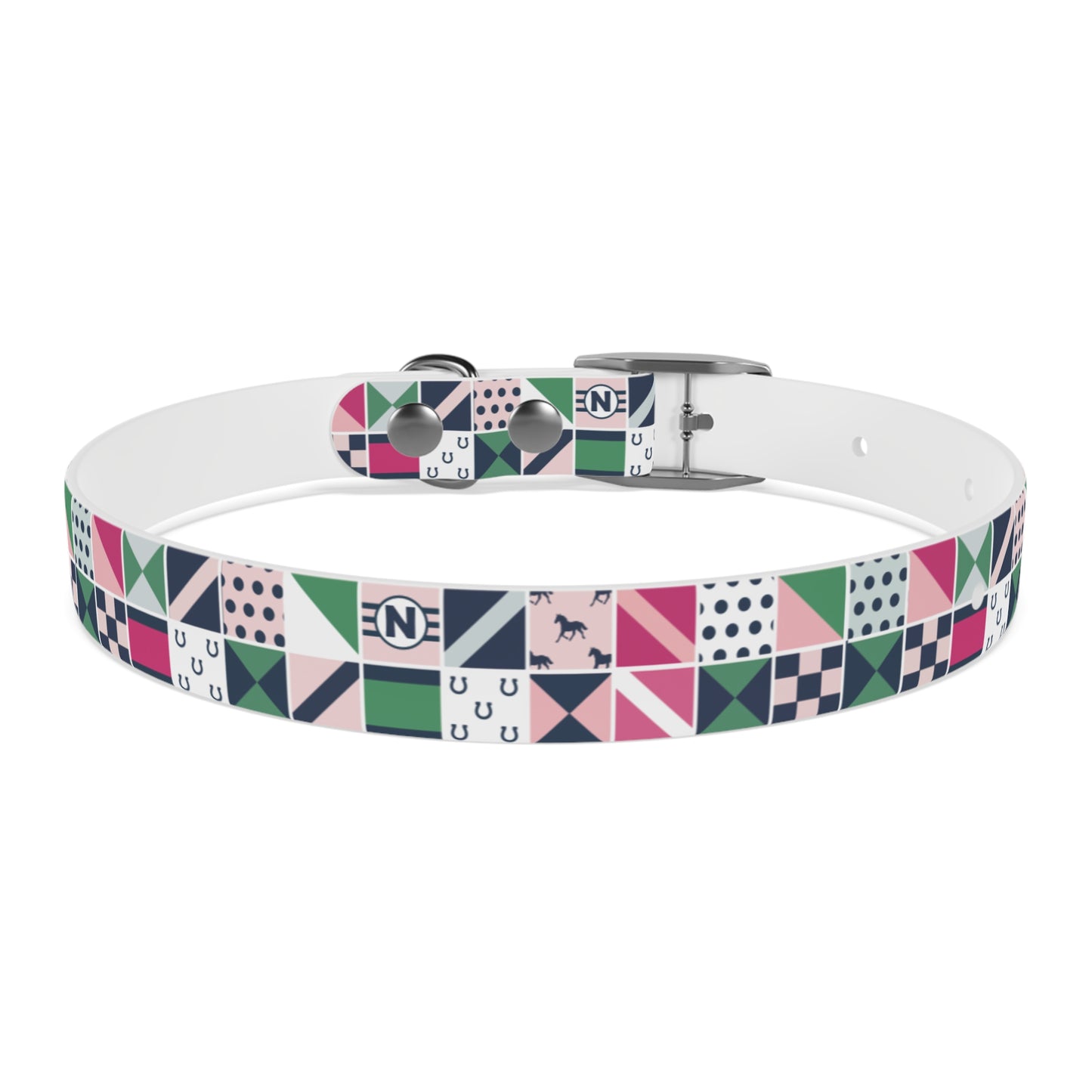 Equestrian Patchwork Dog Collar