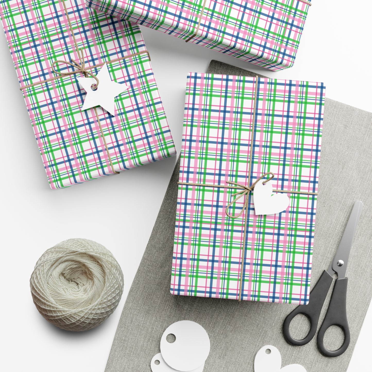 Pink Plaid Pattern Gift Wrap