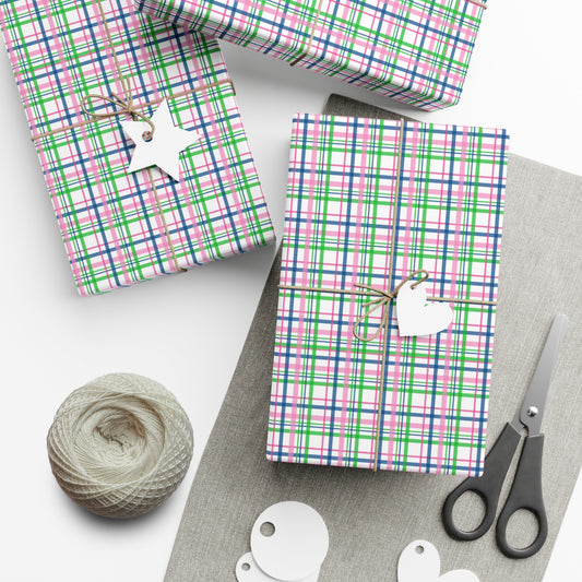 Pink Plaid Pattern Gift Wrap