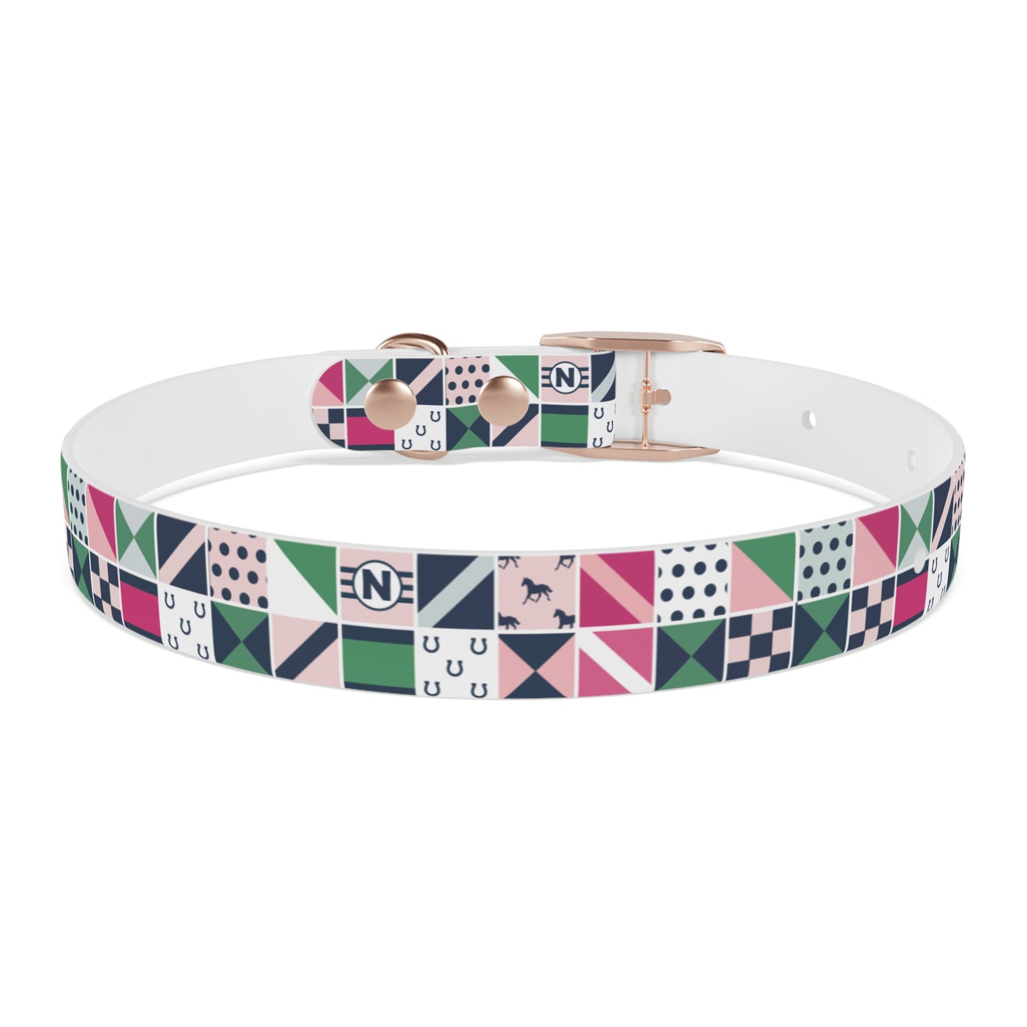 Equestrian Patchwork Dog Collar