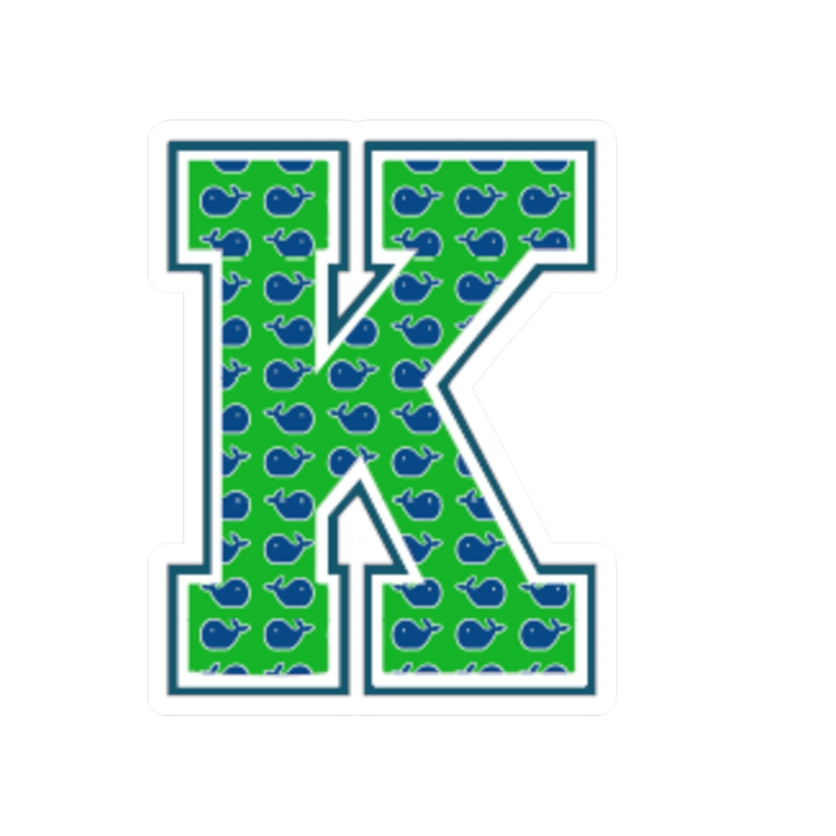 Preppy Letter K Kiss Cut Sticker