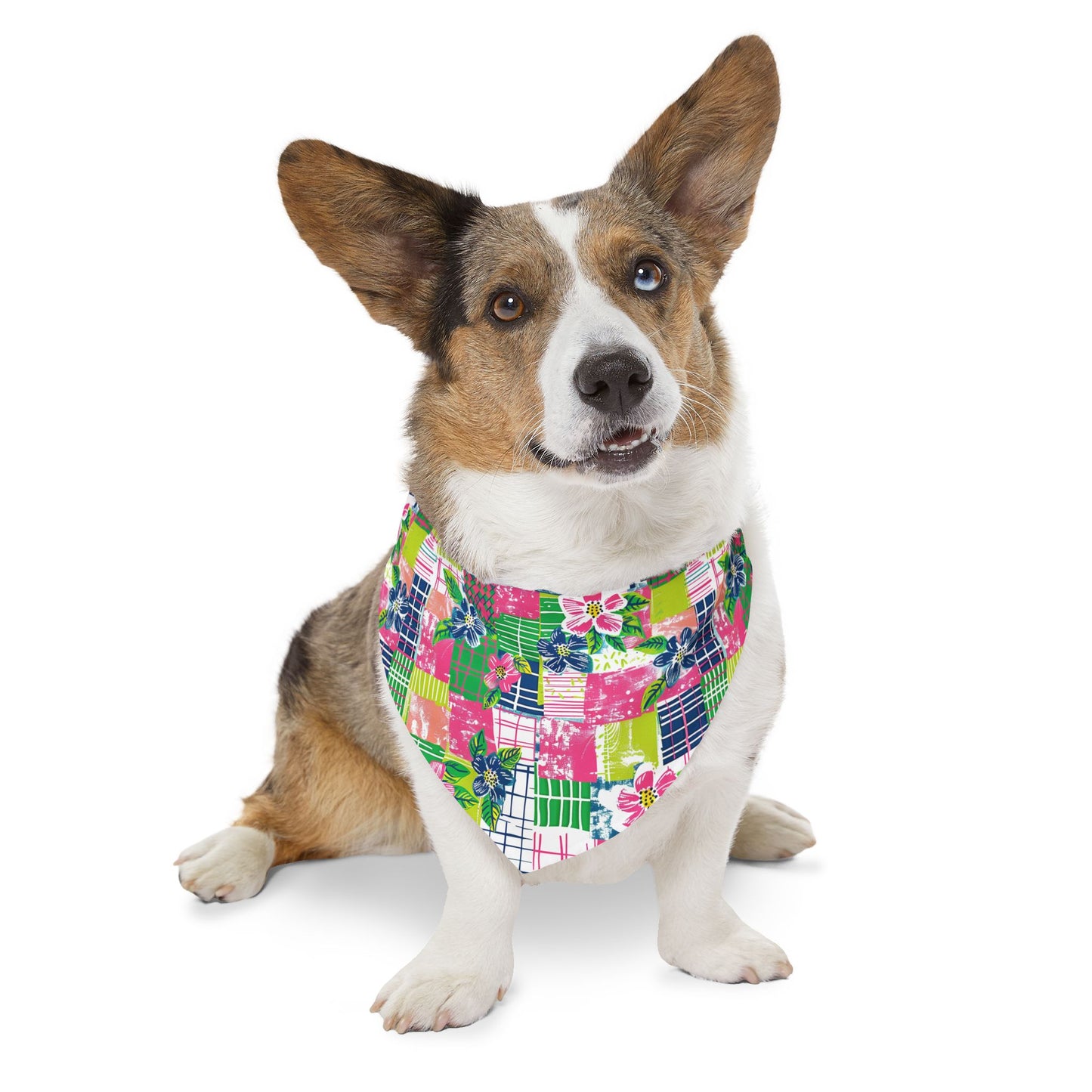Tropical Madras Pet Bandana Collar