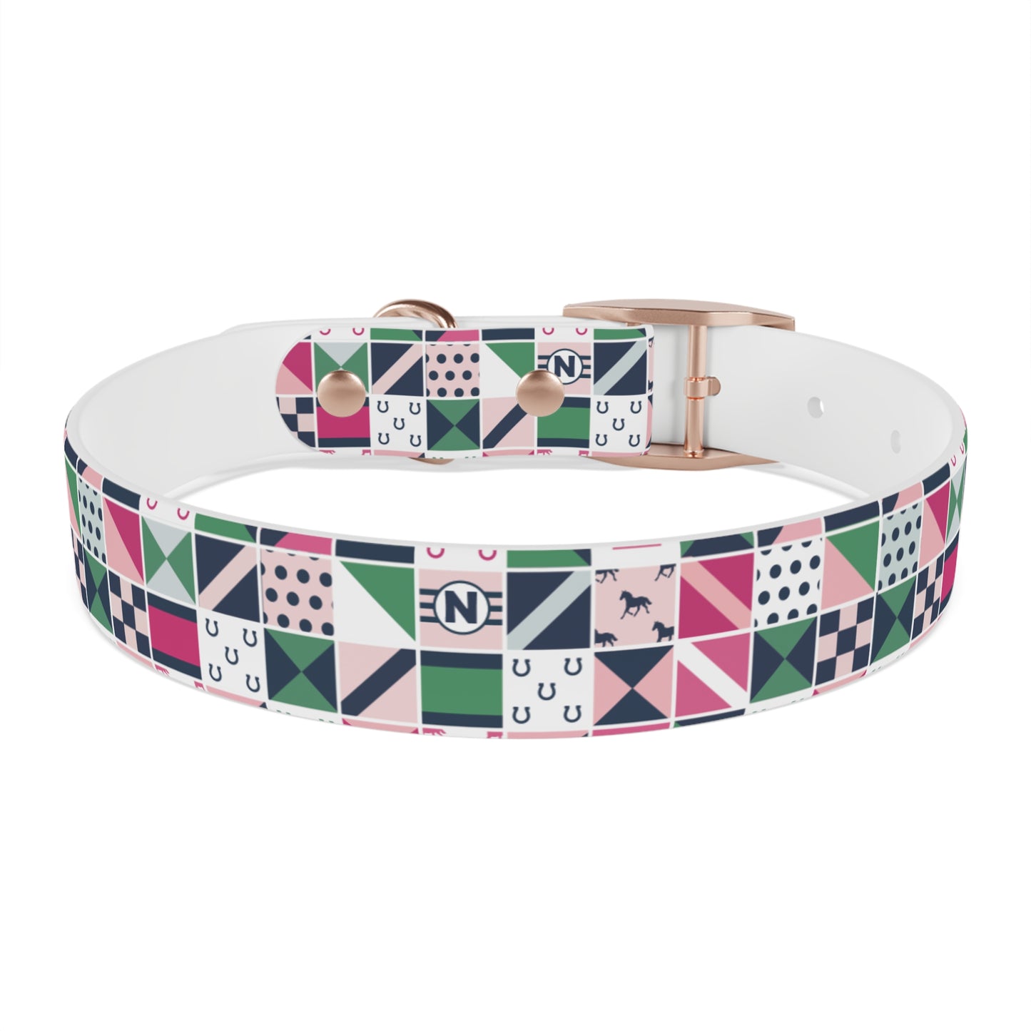 Equestrian Patchwork Dog Collar