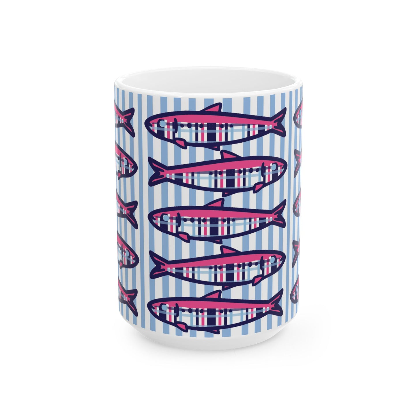 Plaid Sardines Ceramic Mug
