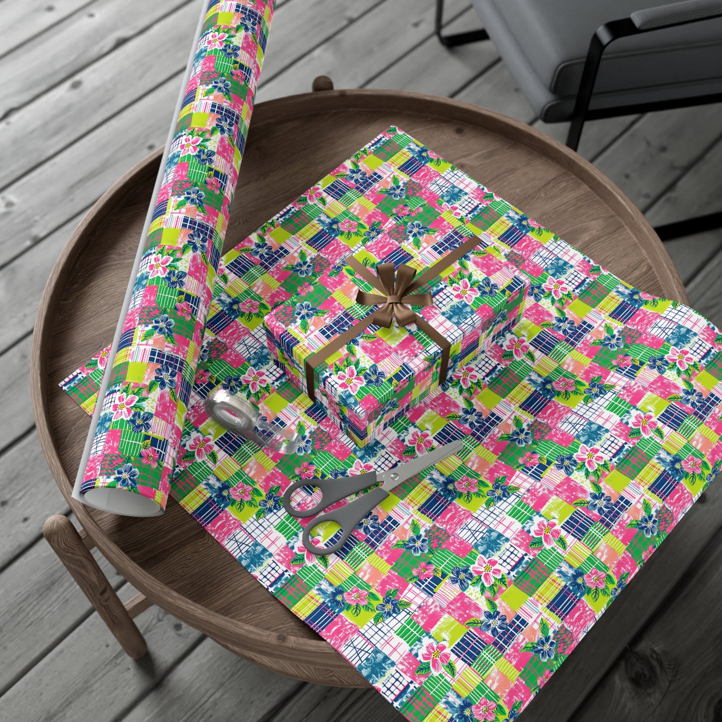Tropical Madras Pattern Gift Wrap