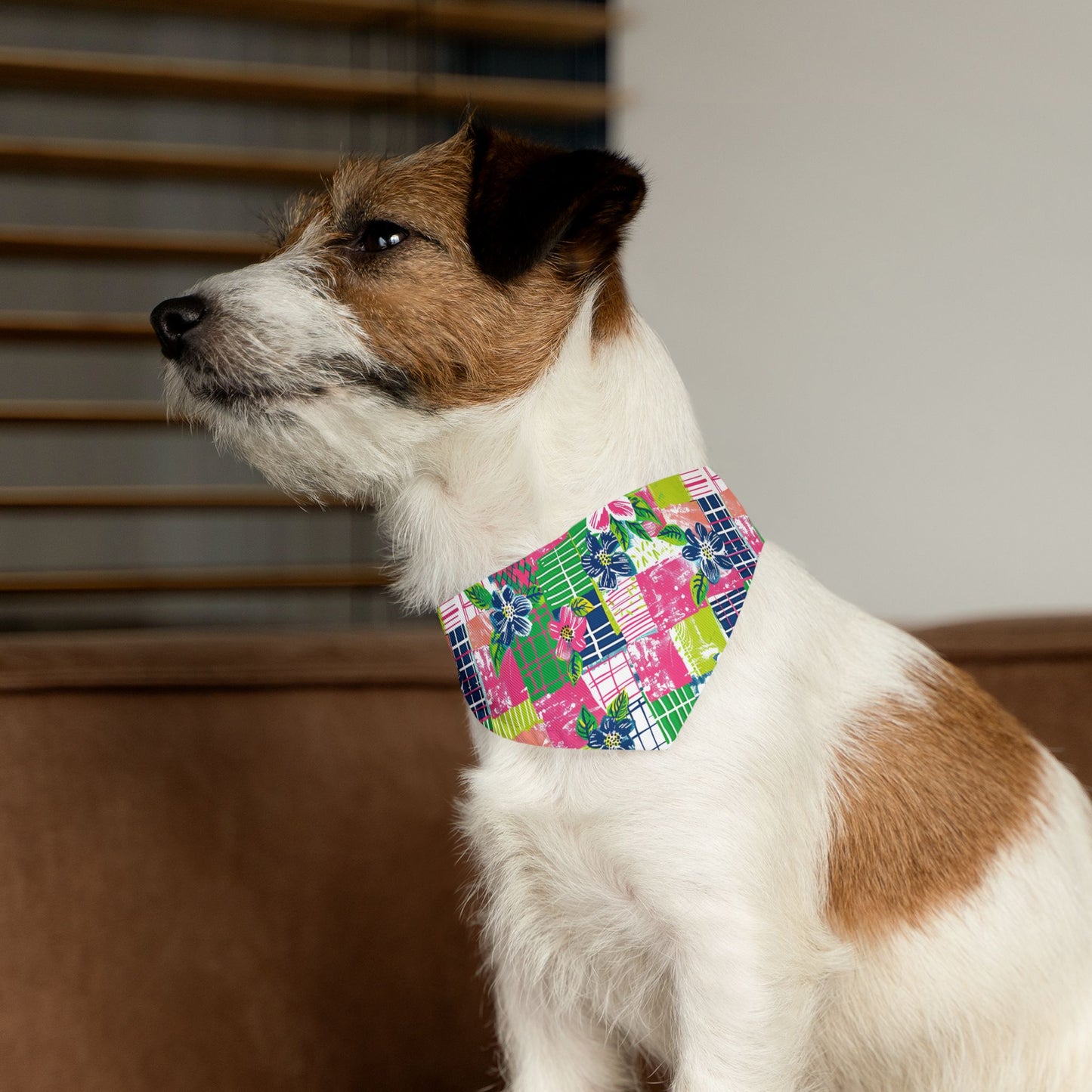 Tropical Madras Pet Bandana Collar