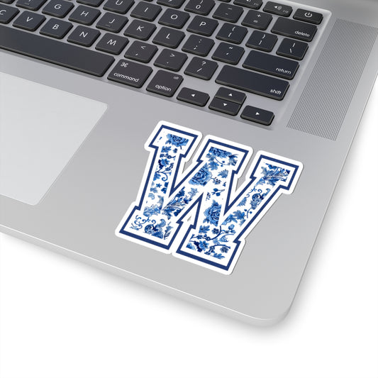 Chinoiserie Letter W Kiss Cut Sticker