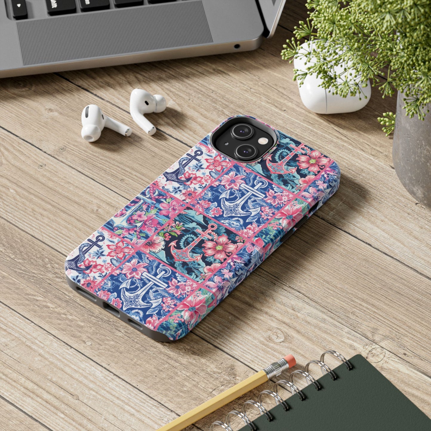 Floral Anchors Tough Phone Case