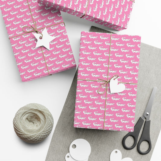 Pink Gator Gift Wrap