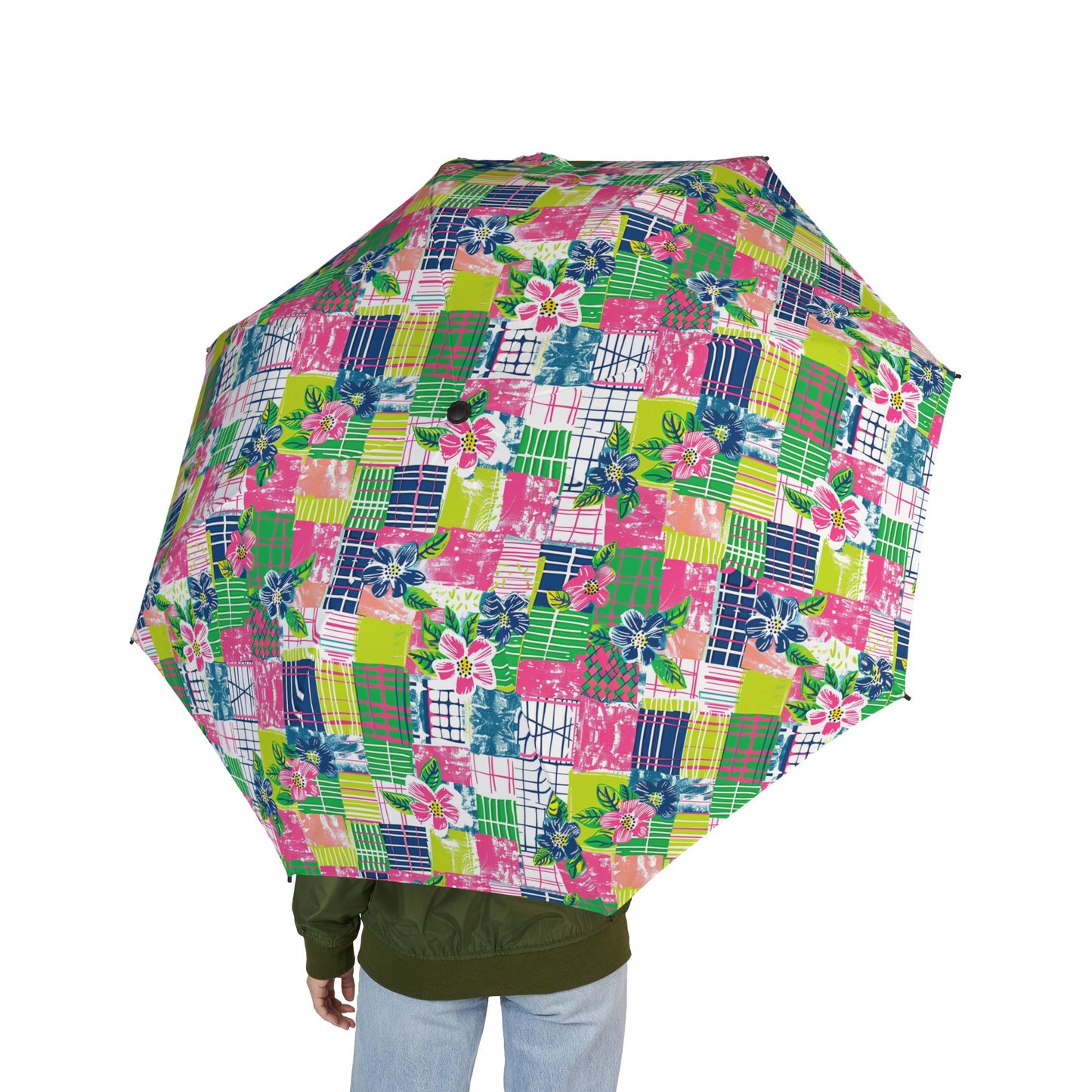 Tropical Madras Semi-Automatic Foldable Umbrella