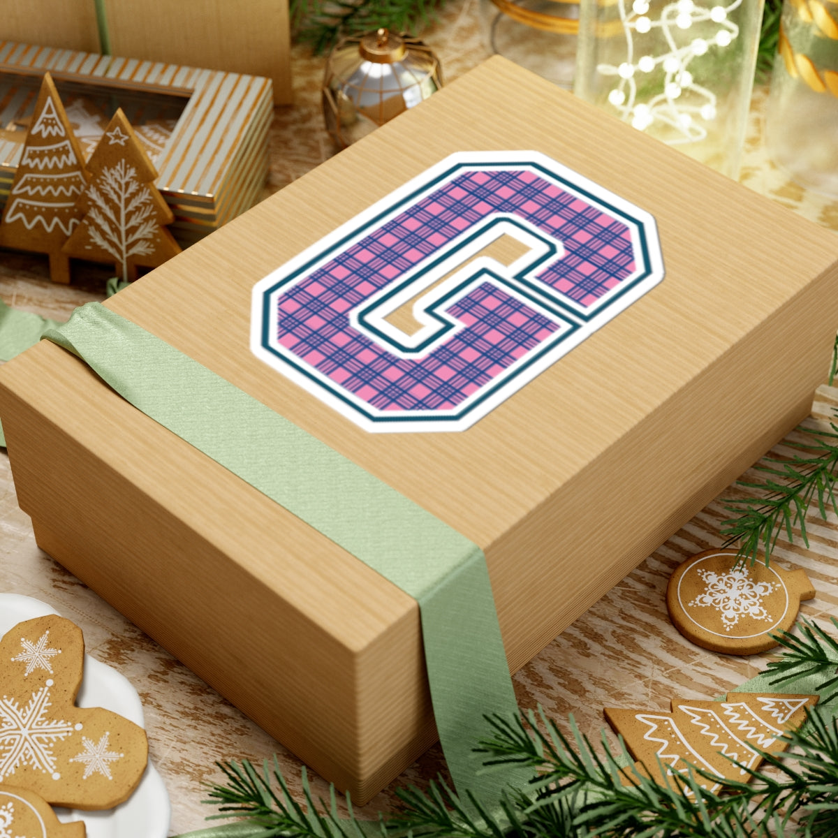Preppy Letter G Kiss Cut Sticker