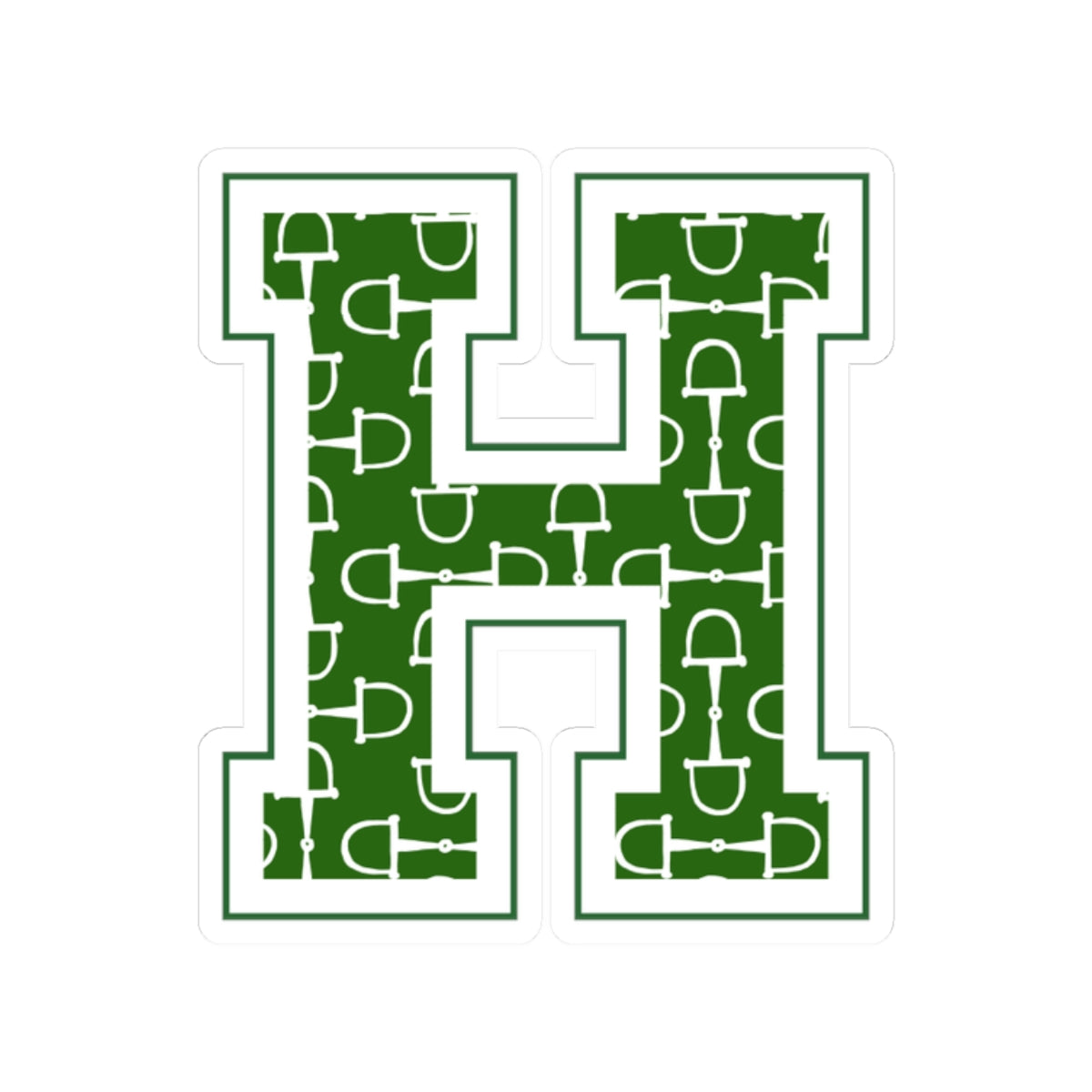 Equestrian Letter H Kiss Cut Sticker