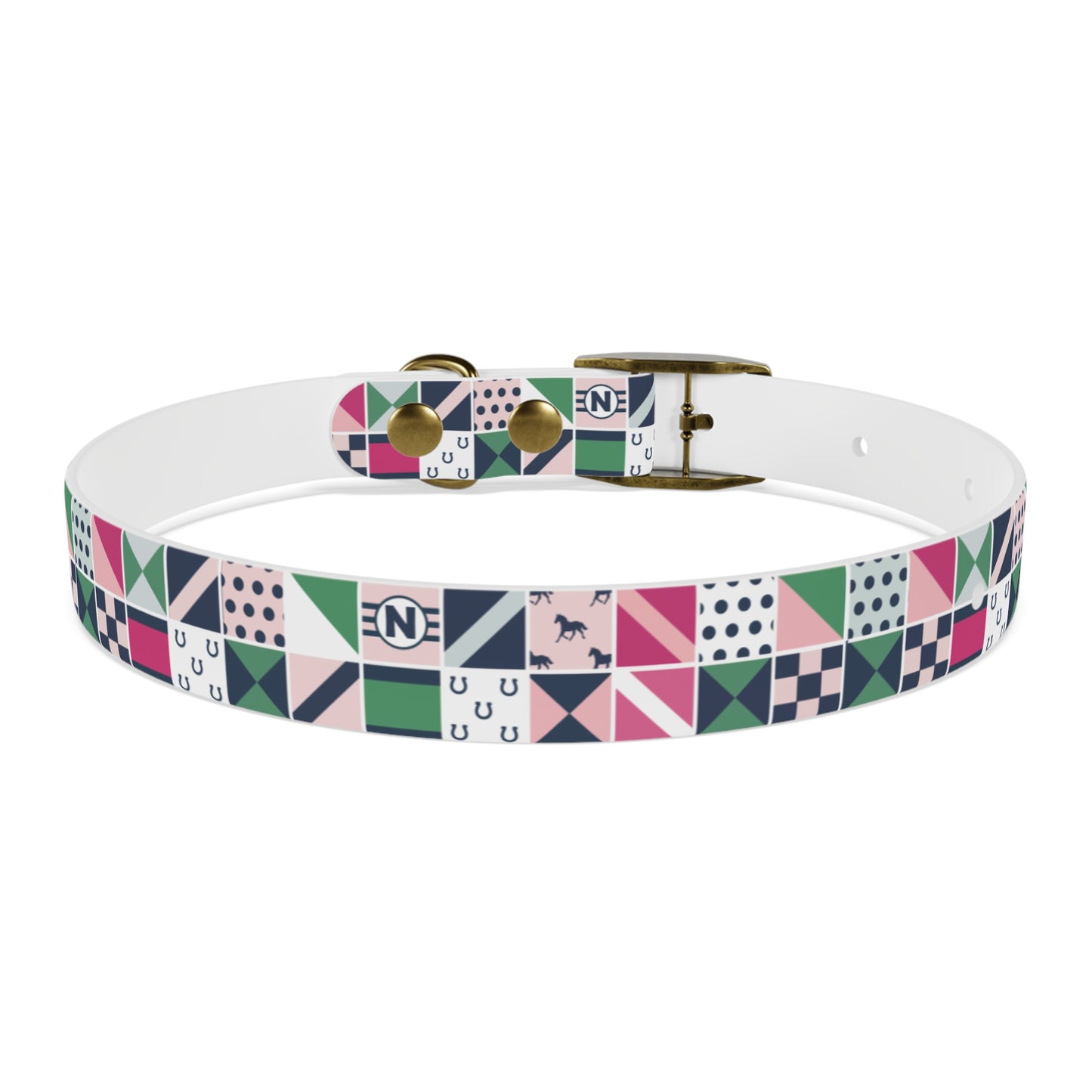 Equestrian Patchwork Dog Collar