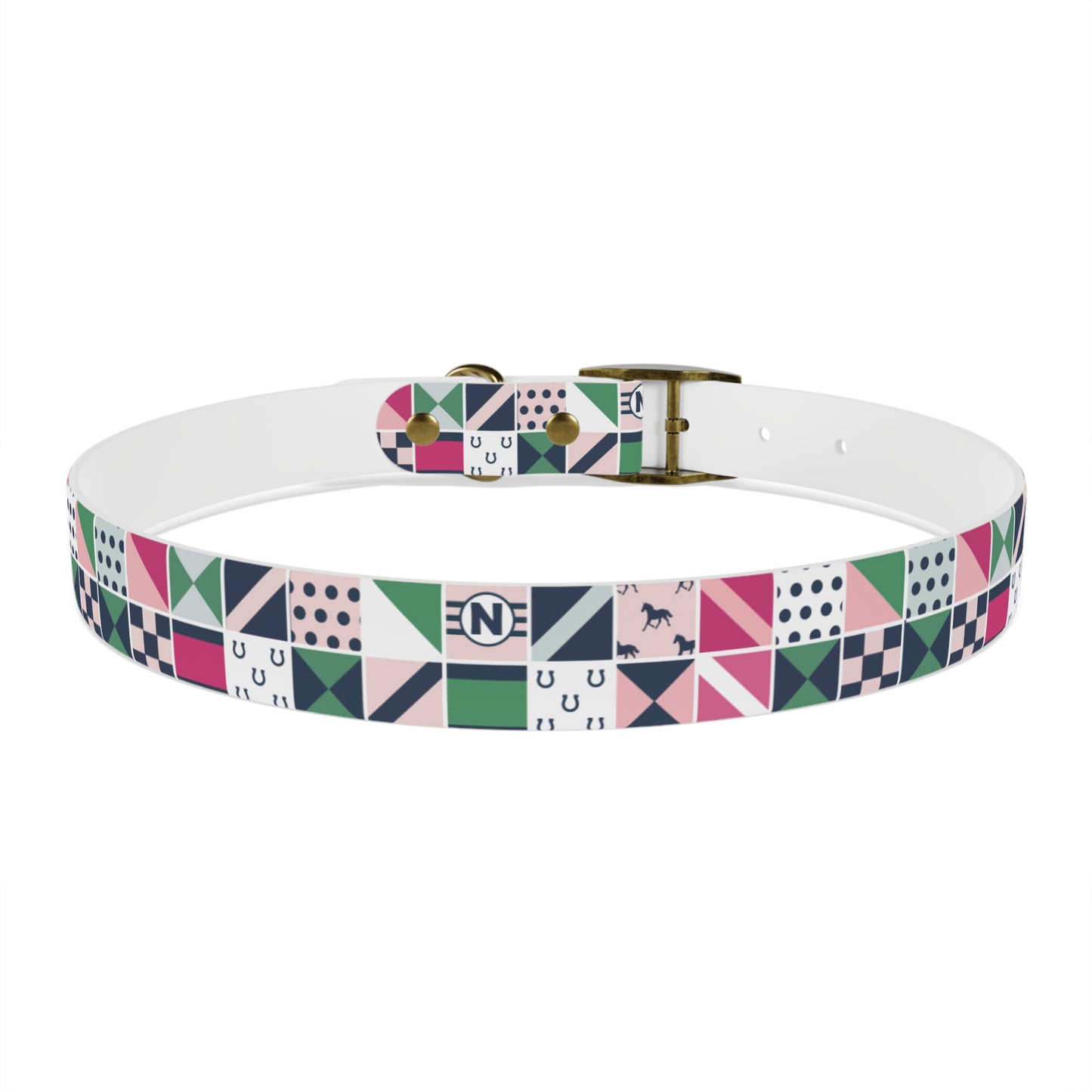 Equestrian Patchwork Dog Collar