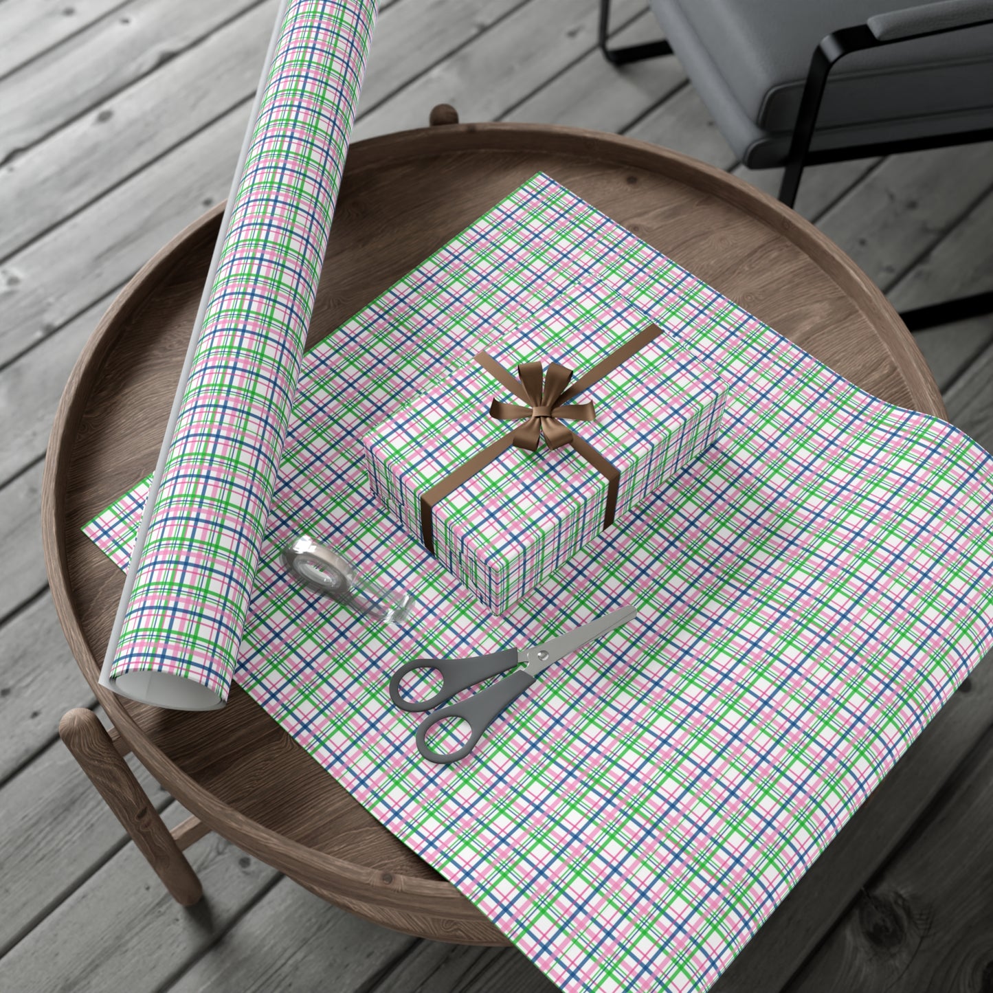 Pink Plaid Pattern Gift Wrap