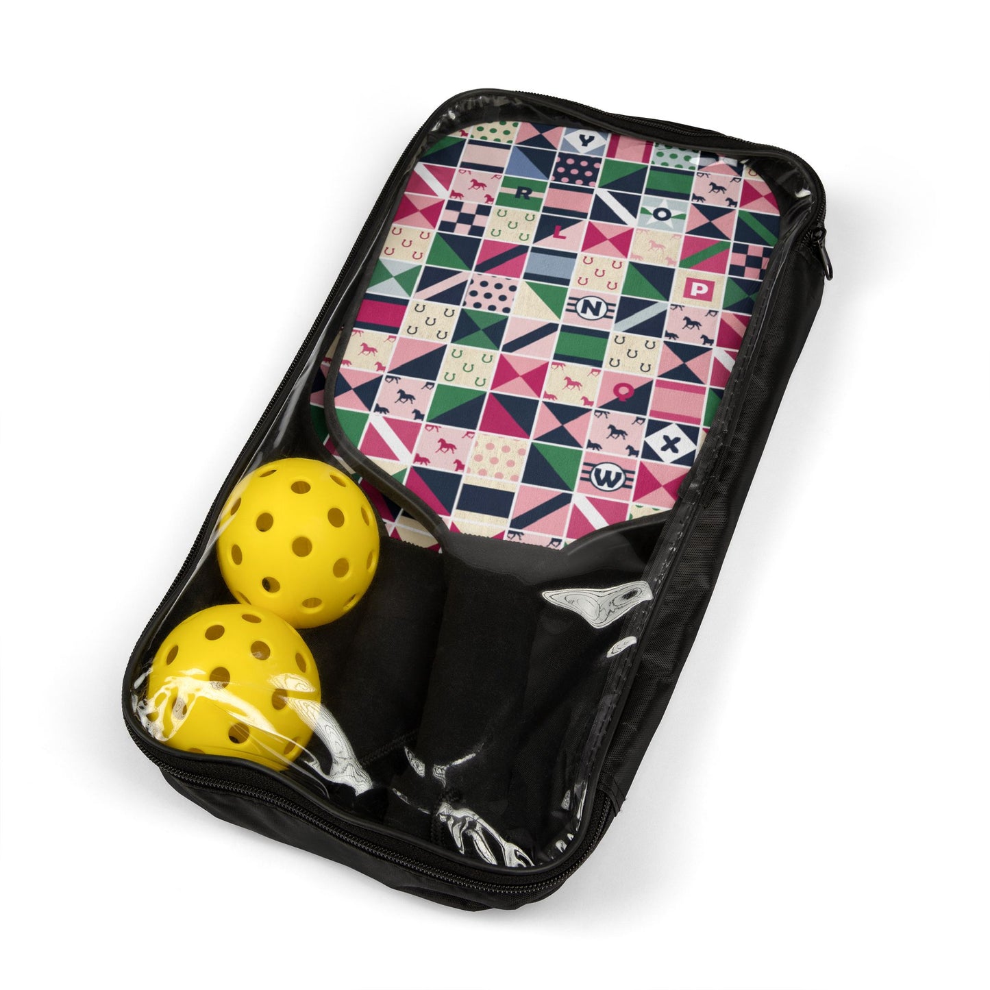 Equestrian Patchwork Pickleball Paddle Set