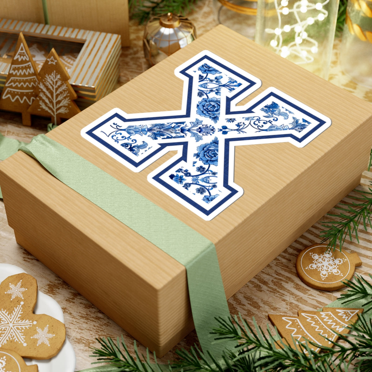 Chinoiserie Letter X Kiss Cut Sticker