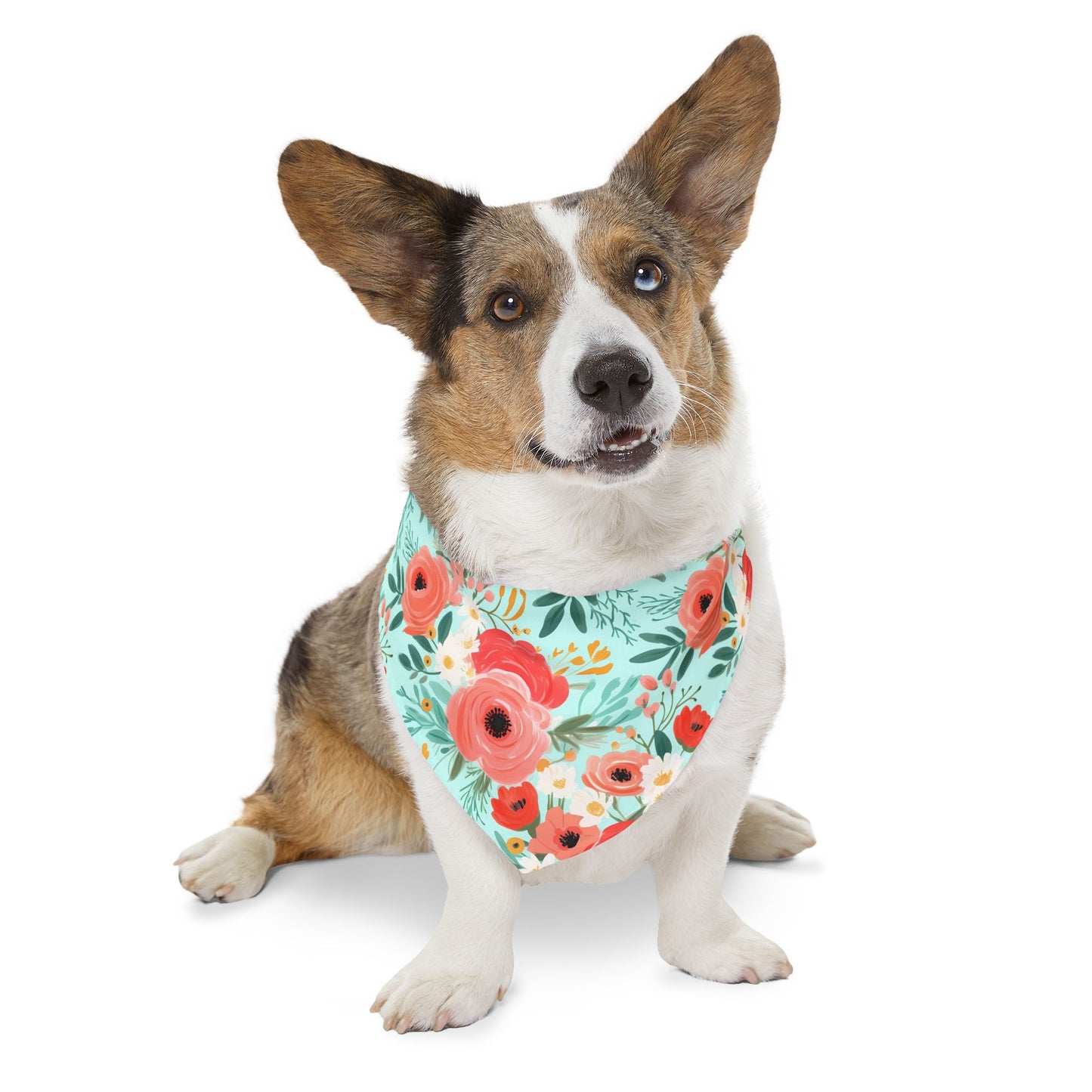 Coral Floral Pet Bandana Collar