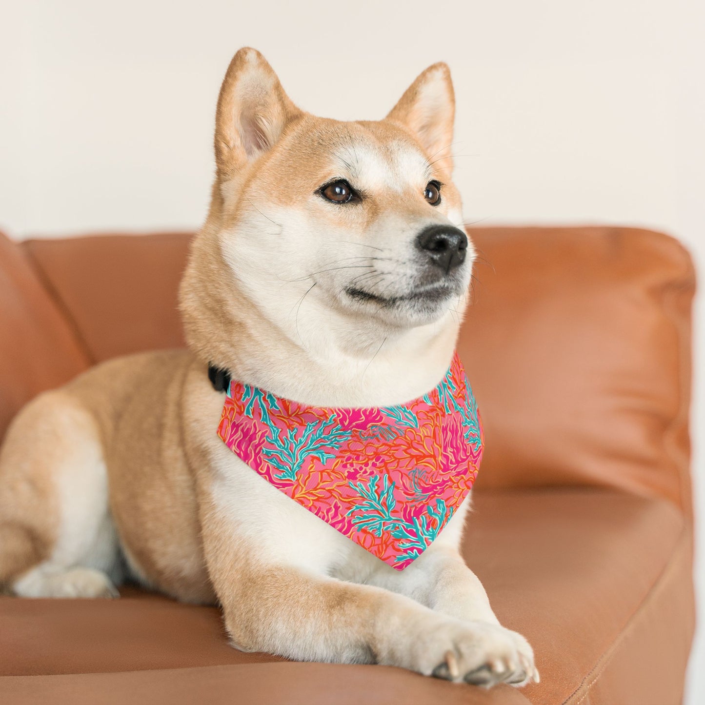 Coral Pet Bandana Collar