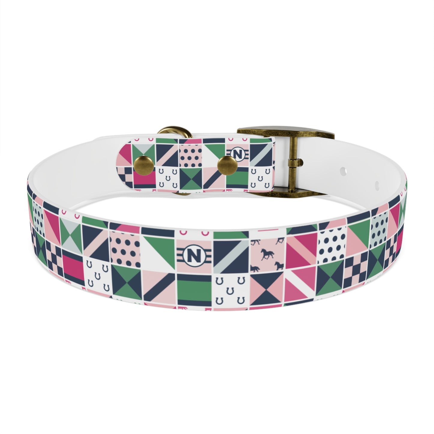 Equestrian Patchwork Dog Collar