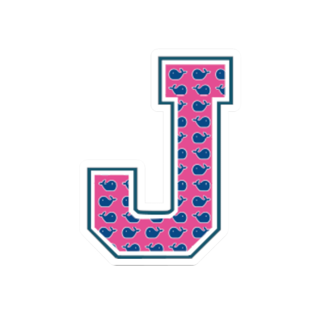 Preppy Letter J Kiss Cut Sticker