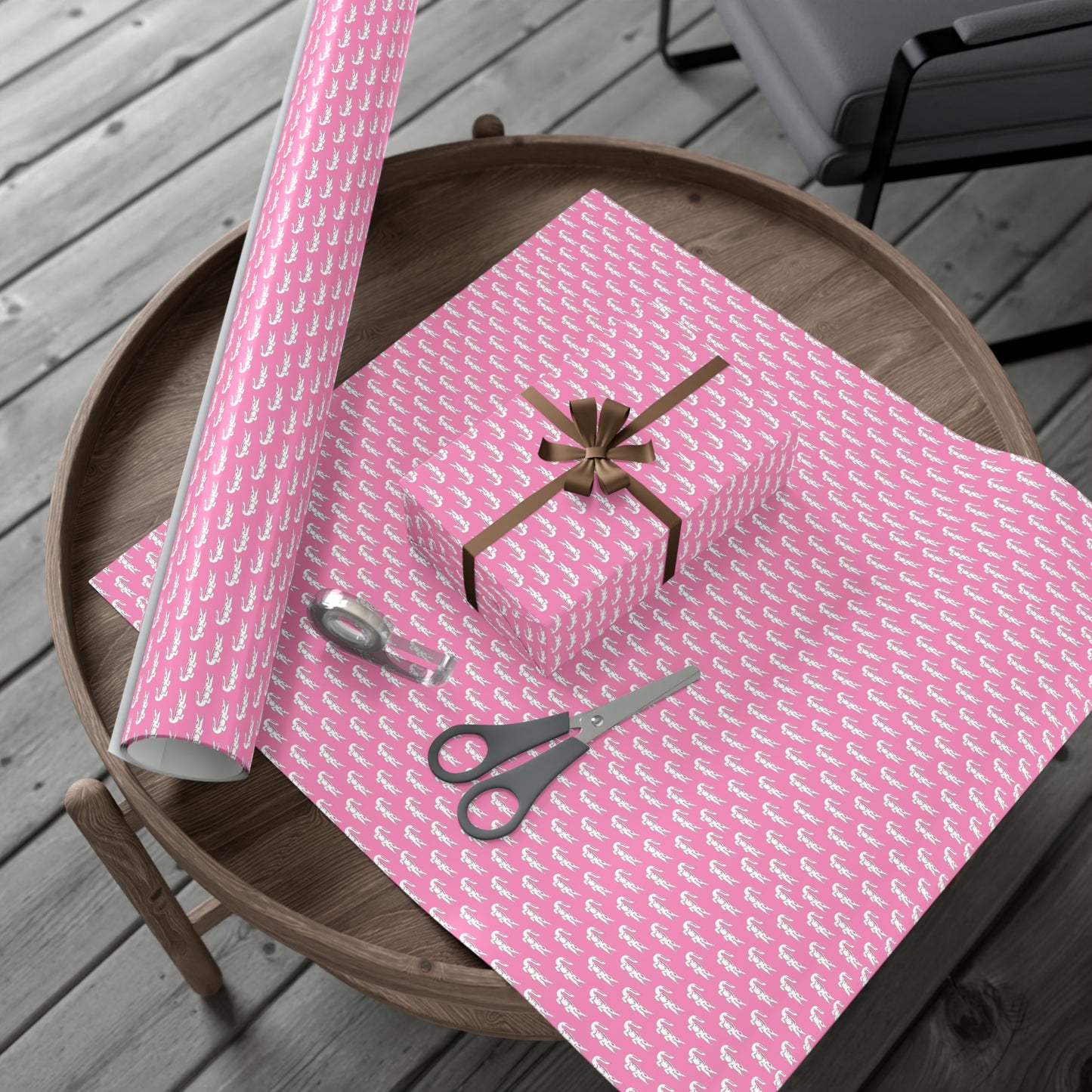 Pink Gator Gift Wrap