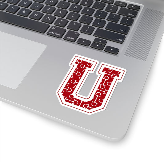 Equestrian Letter U Kiss Cut Sticker