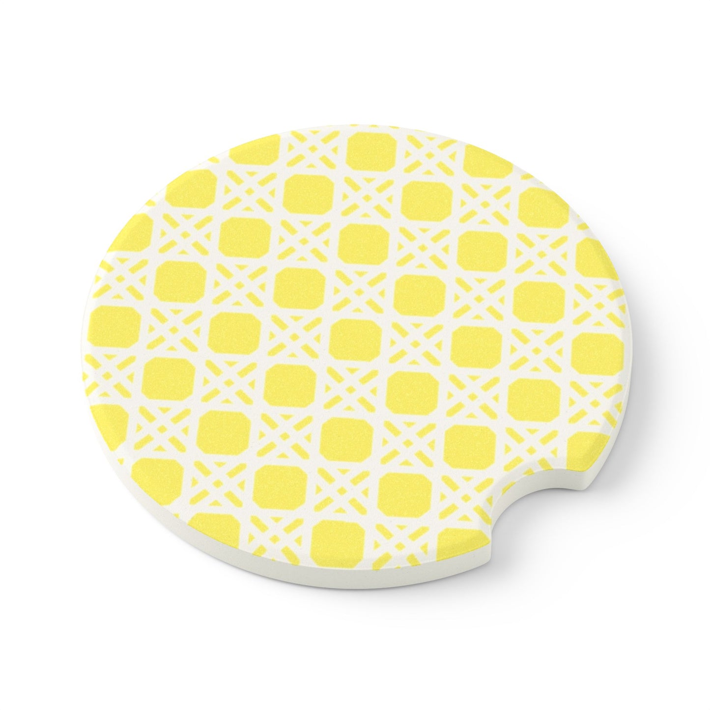 Cane Yellow Soapstone Car Coaster