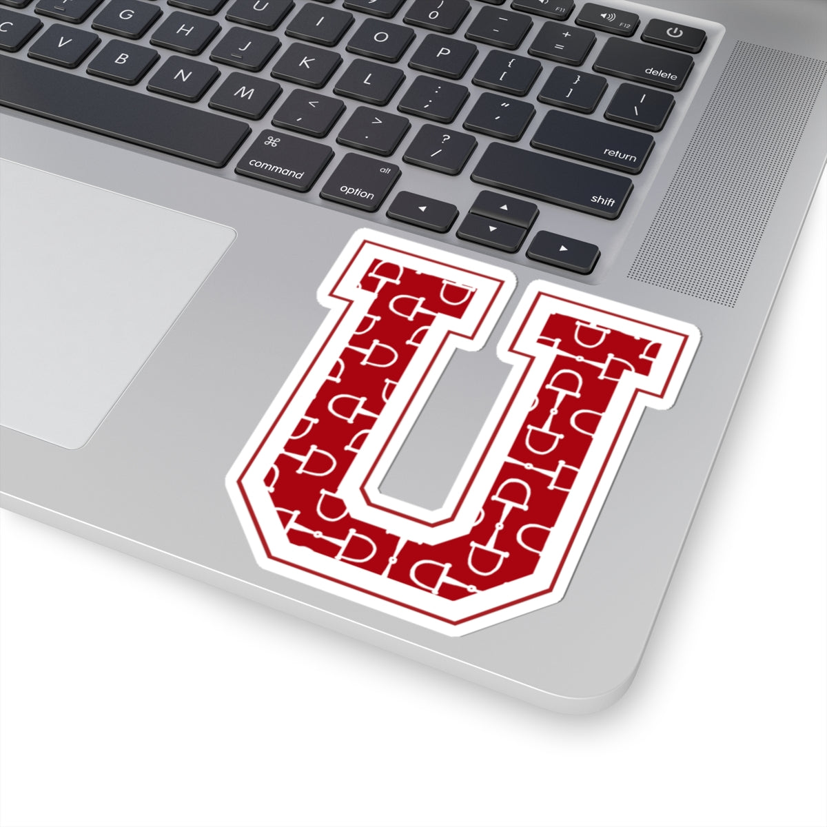 Equestrian Letter U Kiss Cut Sticker